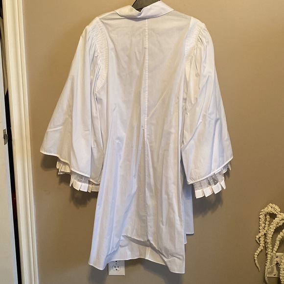 Adam lipped light blue blouse with white ruffle sleeves - Picture 6 of 6